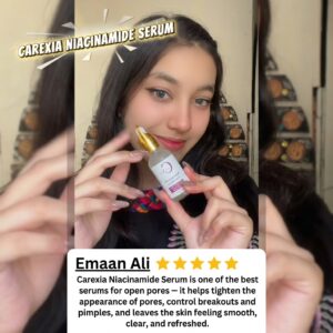carexia niacinamide serum recommended by rubab, a famous influencer in pakistan